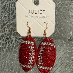 New Juliet by Crystal Avenue Red Football Earrings